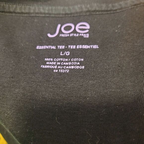 2/$20 Joe Fresh Plain Classic Black Top Tee T-shirt 100% Cotton Size: Large - Picture 5 of 5